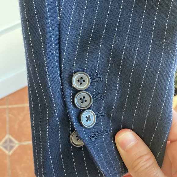 Billy Reid Made To Measure Navy Pinstripe Suit - Picture 3 of 5